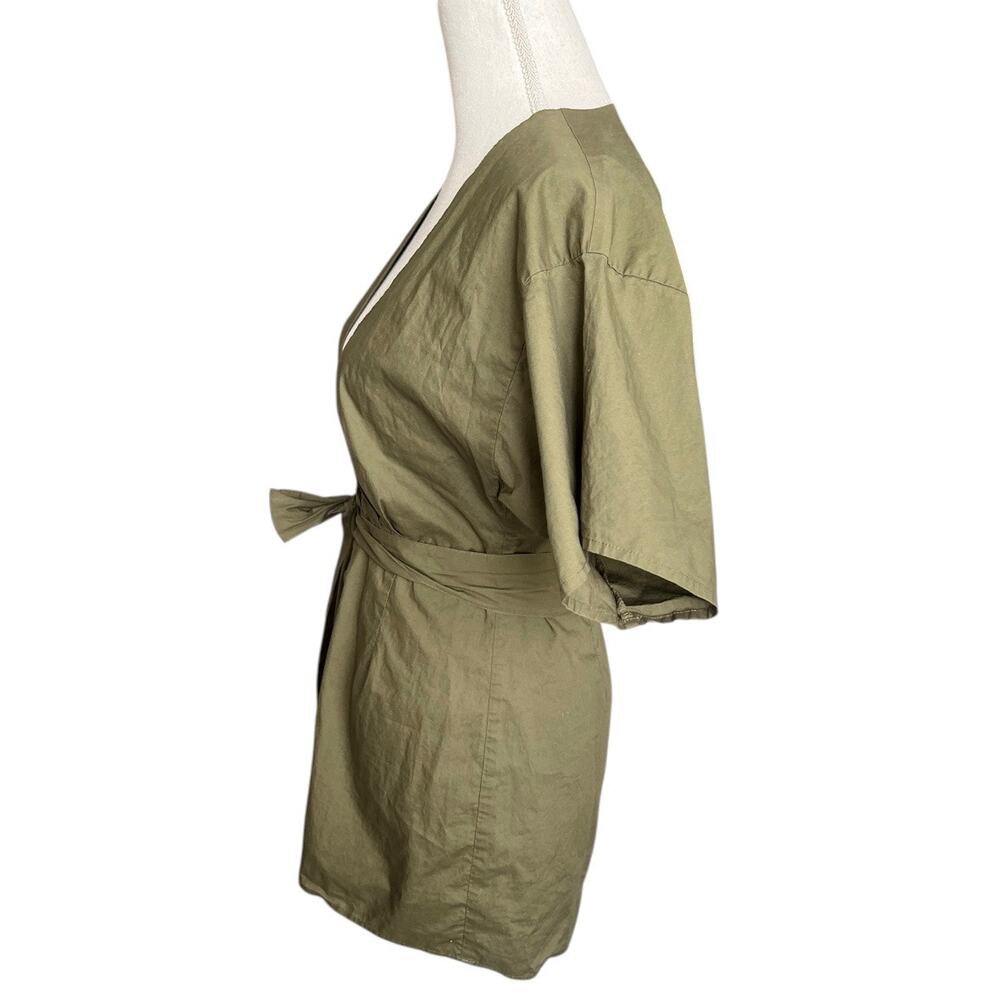 Lovers + friends green romper plunging neckline cotton size small feminine - Picture 7 of 10